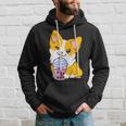 Kawaii Corgi Loves Bubble Tea Funny Bobas Welsh Dog Hoodie Gifts for Him