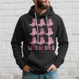 Retro Lets Go Girls Boot Pink Western Cowgirl Hoodie Gifts for Him