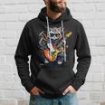 Rock Cat Playing Guitar Guitar Cat Hoodie Gifts for Him