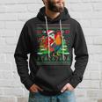 Santa With Rooster Christmas Tree Farmer Ugly Xmas Sweater Hoodie Gifts for Him