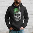 Scary St Patricks Day Skull With Lucky Leprechaun Hat Hoodie Gifts for Him