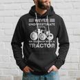 Never Underestimate An Old Man With A Tractor Farmers Hoodie Gifts for Him