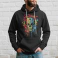 Watercolor Skull Graphic Color Skull Halloween Hoodie Gifts for Him