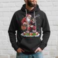 Xmas Guitarist Santa Playing Guitar Christmas Hoodie Gifts for Him