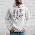 4Th July Independence Day Dancing Skeletons America Flag Hoodie Gifts for Him