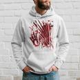 Blood Splatter Bloody Handprint Red Hand Zombie Outbreak Hoodie Gifts for Him