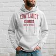Cortlandt New York Ny Vintage Sports Red Hoodie Gifts for Him