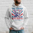 Funny 4Th Of July Washington Stay Strapped Get Clapped Hoodie Gifts for Him