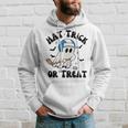 Hat Trick Or Treat Hilarious Hockey Halloween Family Hoodie Gifts for Him