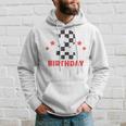 Kids Birthday Boy 2 Two Racing Flag 2Nd Birthday Race Car Toddler Hoodie Gifts for Him
