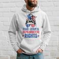 Messy Bun American Flag Stars Stripes Reproductive Rights Hoodie Gifts for Him