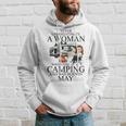 Never Underestimate A Woman Who Love Camping Born In May Hoodie Gifts for Him