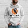 Never Underestimate An Old Man With A Hockey Stick Funny Gift For Mens Hoodie Gifts for Him
