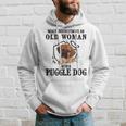 Never Underestimate An Old Woman With A Puggle Dog Old Woman Funny Gifts Hoodie Gifts for Him