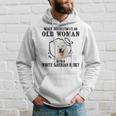 Never Underestimate An Old Woman With A White Siberian Husky Old Woman Funny Gifts Hoodie Gifts for Him