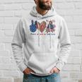 Peace Love Wirehaired Pointing Griffon Dog Patriotic America Hoodie Gifts for Him