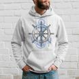 Rudder Anchor Sring Wheel Sailing Boat North Maritime Hoodie Gifts for Him