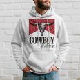 Western Cowgirl Leopard Punchy Cowboy Killers Bull Horn Hoodie Gifts for Him