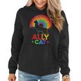 Allycat Lgbt Cat With Ally Pride Rainbow Women Hoodie
