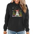 Cat Lovers Cute Eagean Cat Santa Hat Ugly Christmas Sweater Women Hoodie