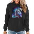 Cosmic Space Wolf Wolves Family Howling At Moon Women Hoodie