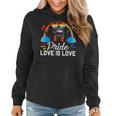 Fun Lgbt Pride Love Is Love Rainbow Doberman Dog Women Hoodie