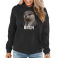 Grumpy Otter In Suit Says Bruh Sarcastic Monday Hater Women Hoodie