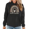 Leopard Rainbow Math Teacher Professor Women Hoodie