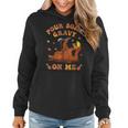 Pour Some Gravy On Me Button Up Groovy Thanksgiving Turkey Women Hoodie