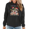 Pug Ugly Christmas Sweater Santa Hat Women Hoodie