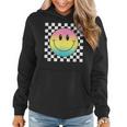 Rainbow Smile Face Cute Checkered Smiling Happy Women Hoodie