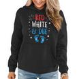 Red White And Due Baby Reveal Pregnancy Announcet Women Hoodie