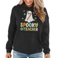 Spooky Teacher Ghost Holding Pencil Halloween Teaching Women Hoodie