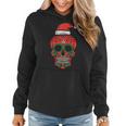 Sugar Skull Santa Hat Mexican Christmas Xmas Pj Women Hoodie