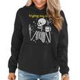 Trying My Best Skeleton Coffee Funny Retro Vintage Halloween Gifts For Coffee Lovers Funny Gifts Women Hoodie