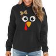 Turkey Face Girl Leopard Bow Thanksgiving Costume Turkey Women Hoodie