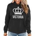 Victoria Name For Women - Queen Princess Crown Design Women Hoodie