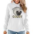 My Heart Is On That Court Volleyball Leopard Volleyball Mom Women Hoodie