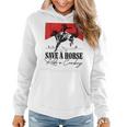 Save A Horse Ride A Cowboy Skeleton Country Skull Western Women Hoodie