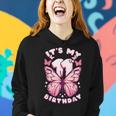 11Th Birthday Girl 11 Years Butterflies And Number 11 Women Hoodie Gifts for Her