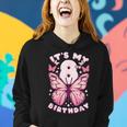 8Th Birthday Girl 8 Years Butterflies And Number 8 Women Hoodie Gifts for Her