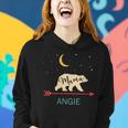Angie Name Personalized Retro Mama Bear Women Hoodie Gifts for Her