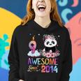 Awesome Since 2014 9Th Birthday 9 Year Old Panda Unicorn Women Hoodie Gifts for Her