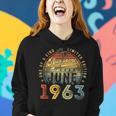 Awesome Since June 1963 Vintage 60Th Birthday Party Retro Women Hoodie Gifts for Her
