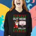 Out Here Ballin' Santa Basketball Ugly Christmas Sweaters Women Hoodie Gifts for Her