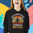 Bike Cyclist Never Underestimate A On A Bicycle Women Hoodie Gifts for Her