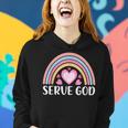 Boho Rainbow For Women Serve God Christianity Faith Faith Funny Gifts Women Hoodie Gifts for Her