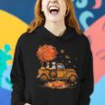 Boxer Pumpkins Truck Autumn Leaf Fall Thanksgiving Boxer Women Hoodie Gifts for Her