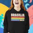 Brasilia Brazil Rainbow Gay Pride Merch Retro 70S 80S Queer Women Hoodie Gifts for Her