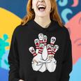Cartoon Bowling Scared Bowling Pins Sport Bowler Women Hoodie Gifts for Her